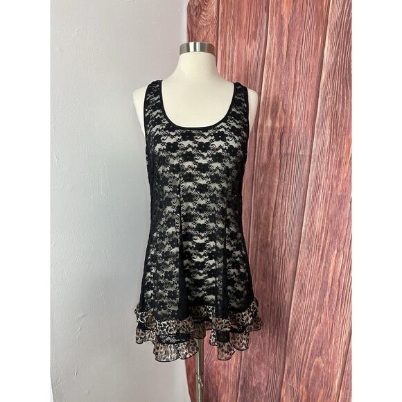 In Bloom by Jonquil Womens Lace Slip Dress Black Fairy Grunge Sexy Leopard XL - Picture 3 of 9
